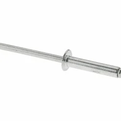 Open End Blind Rivet: Size 6-12, Dome Head, Aluminum Body, Aluminum Mandrel