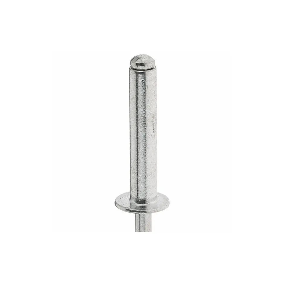 Open End Blind Rivet: Size 6-12, Dome Head, Aluminum Body, Aluminum Mandrel