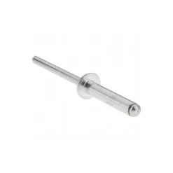 Open End Blind Rivet: Size 6-12, Dome Head, Aluminum Body, Aluminum Mandrel