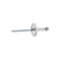 Open End Blind Rivet: Size 66, Large Flange Dome Head, Aluminum Body, Steel Mandrel