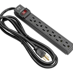 6 Outlets, 120 VAC15 Amps, 6' Cord, Power Outlet Strip