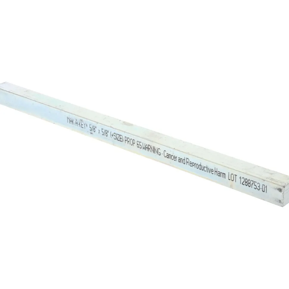 Oversized Key Stock: 5/8" High, 5/8" Wide, 12" Long, Steel, Zinc-Plated