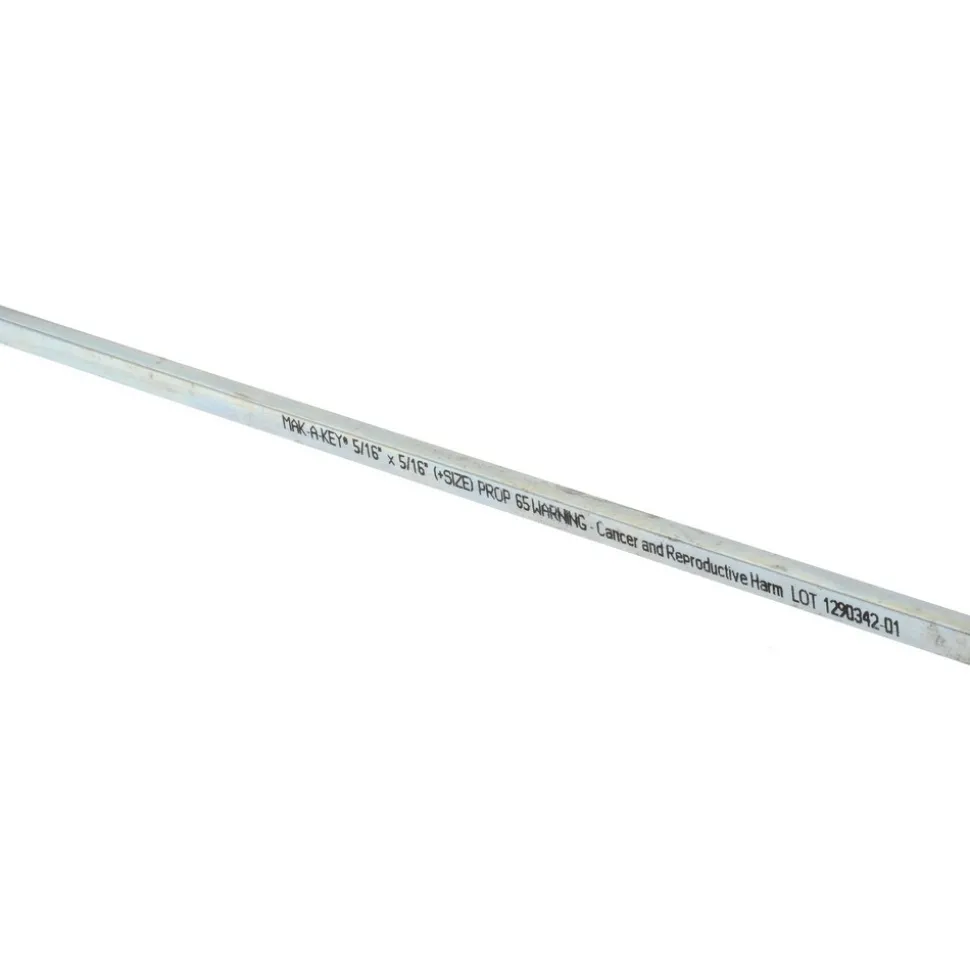Oversized Key Stock: 5/16" High, 5/16" Wide, 12" Long, Steel, Zinc-Plated