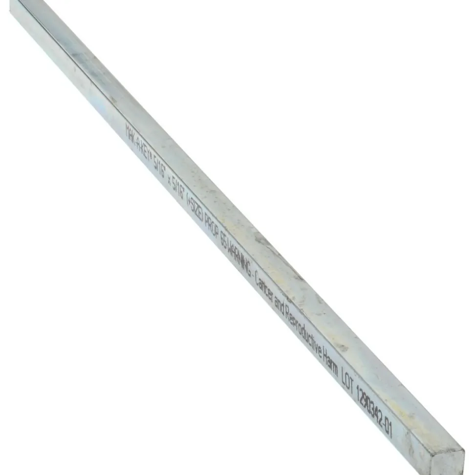 Oversized Key Stock: 5/16" High, 5/16" Wide, 12" Long, Steel, Zinc-Plated