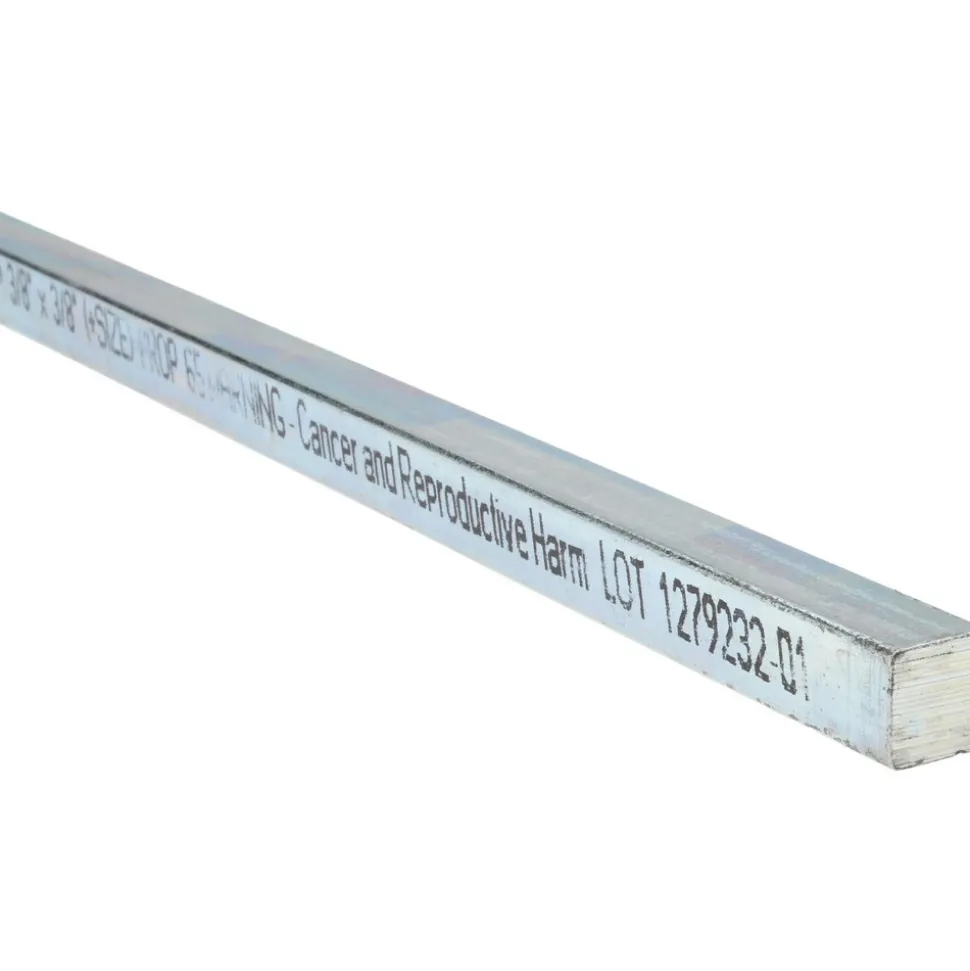 Oversized Key Stock: 3/8" High, 3/8" Wide, 12" Long, Steel, Zinc-Plated