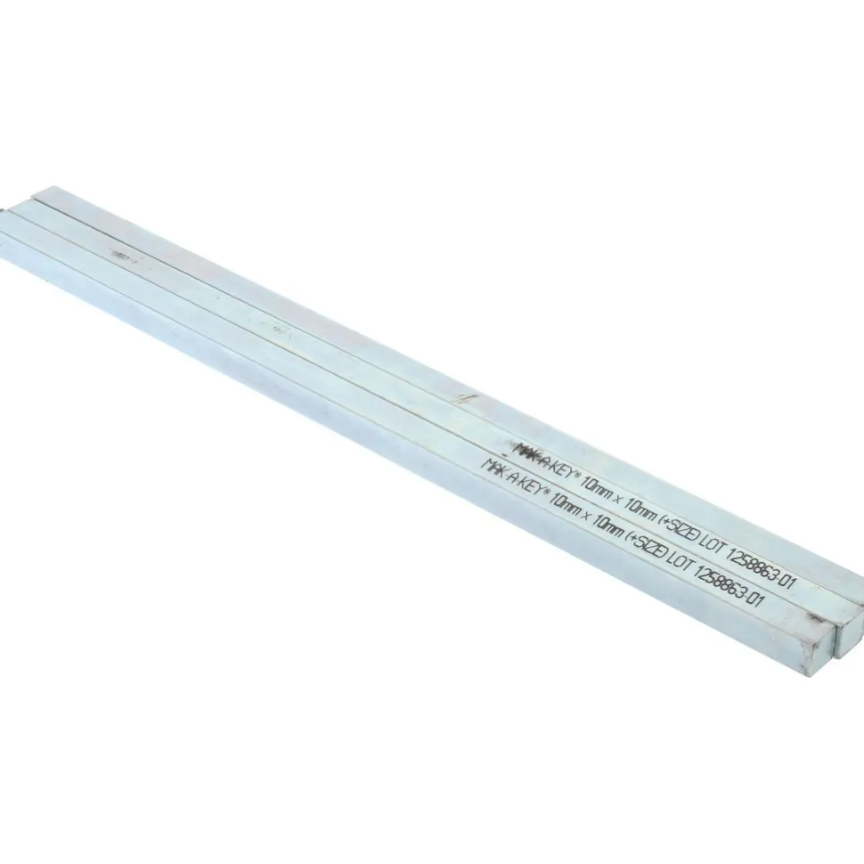 Oversized Key Stock: 12" Long, Steel, Zinc-Plated