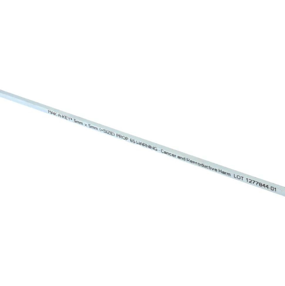 Oversized Key Stock: 12" Long, Steel, Zinc-Plated