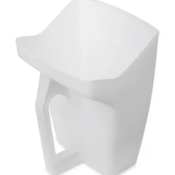 64 oz White Polycarbonate Flat Bottom Scoop