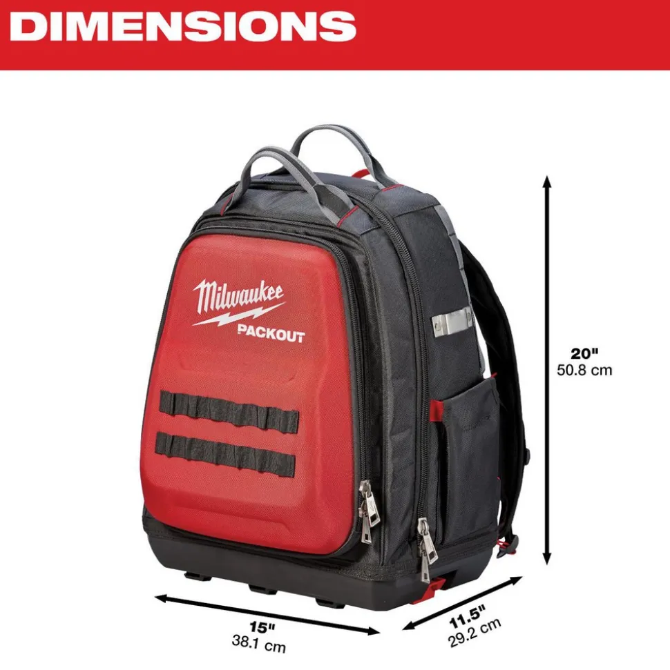 PACKOUT™ Backpack: 20" High, 15" Long, 11.5" Wide, 48 Pockets