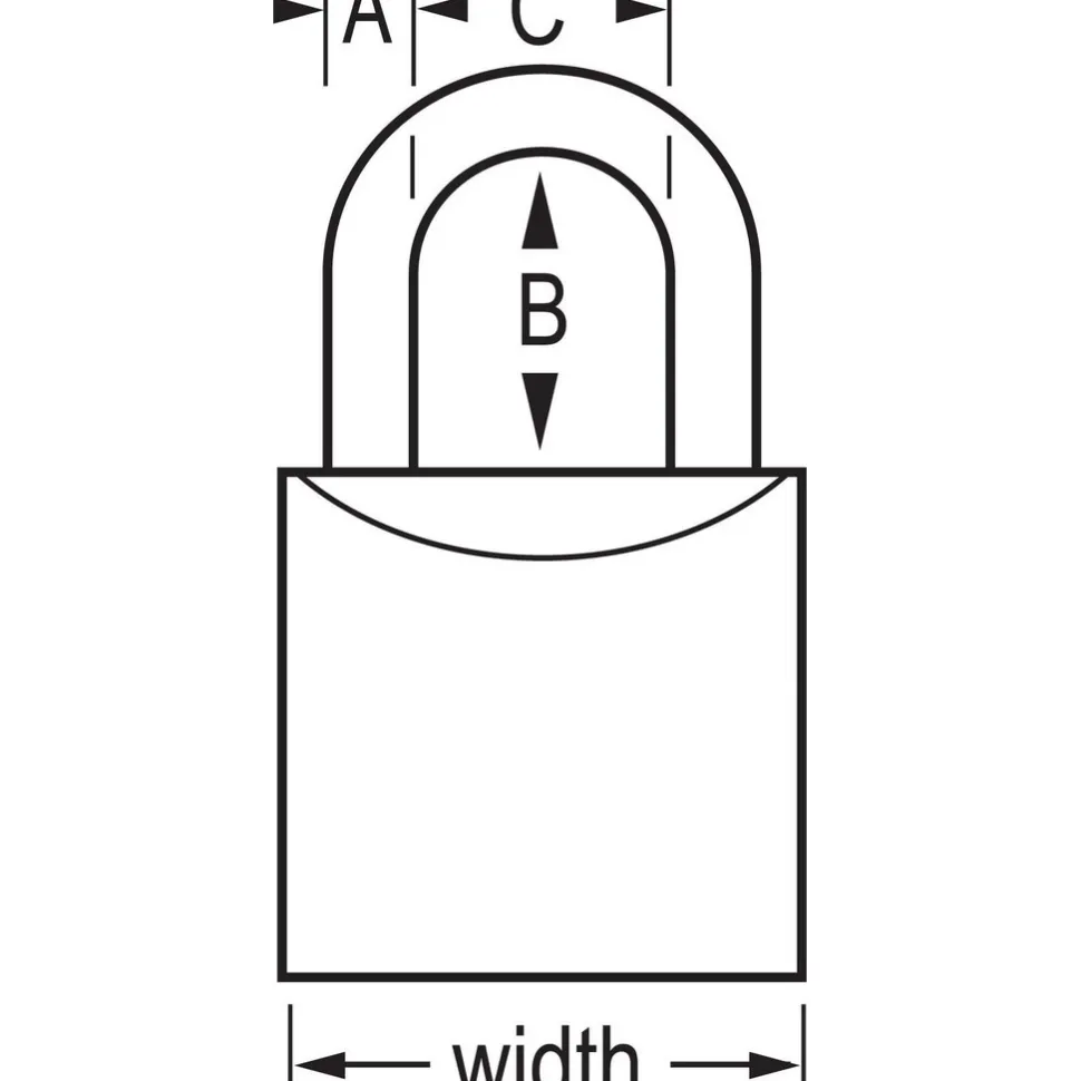 Padlock: Brass, Keyed Alike, 1-1/2" Wide