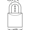 Padlock: Brass, Keyed Different, 3/4" Wide