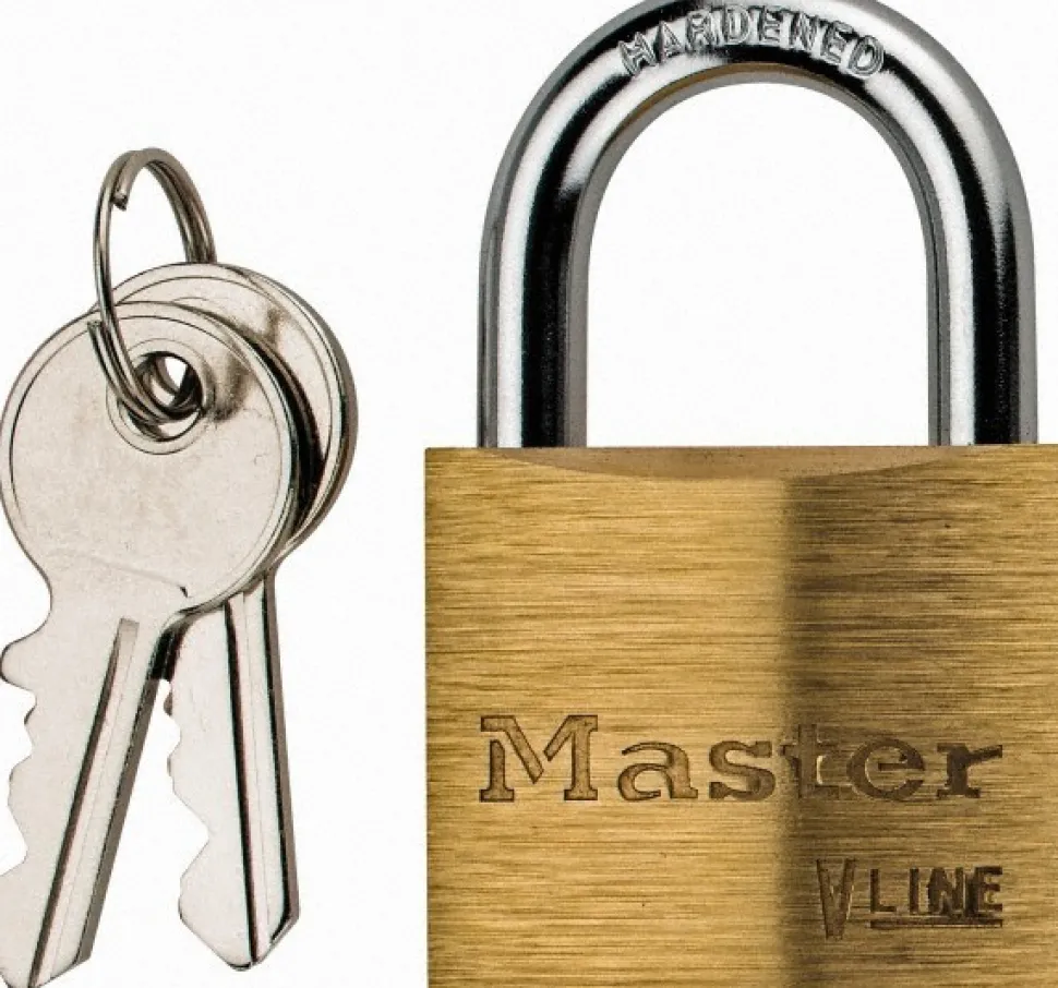 Padlock: Brass, Keyed Different, 1-1/2" Wide