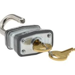 Padlock: Laminated Steel, Keyed Different, 1-9/16" Wide
