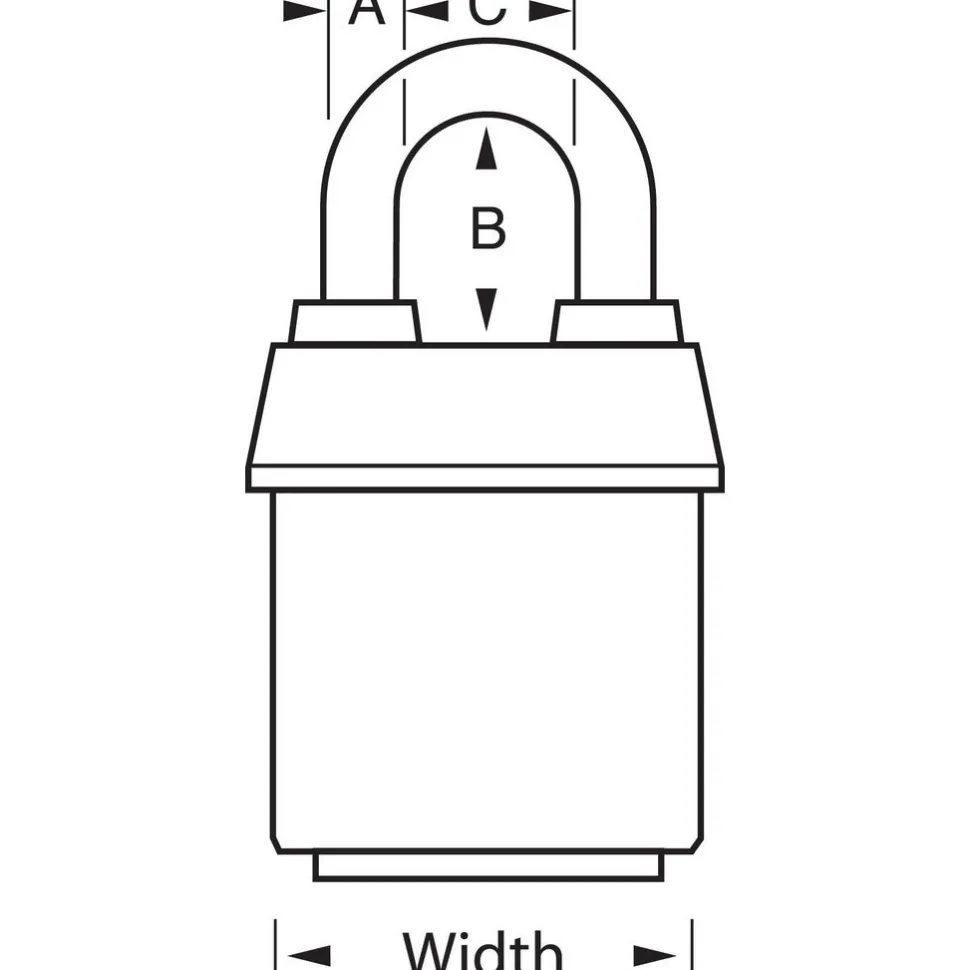 Padlock: Laminated Steel, Keyed Alike, 2-1/8" Wide