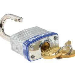 Padlock: Laminated Steel, Keyed Alike, 1-1/8" Wide