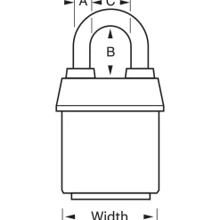 Padlock: Laminated Steel, Keyed Different, 2-1/8" Wide