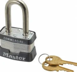 Padlock: Laminated Steel, Keyed Different, 1-9/16" Wide