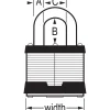 Padlock: Laminated Steel, Keyed Alike, 2" Wide