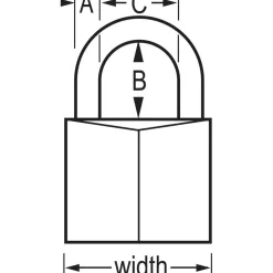 Padlock: Solid Brass, Keyed Different, 1-9/16" Wide