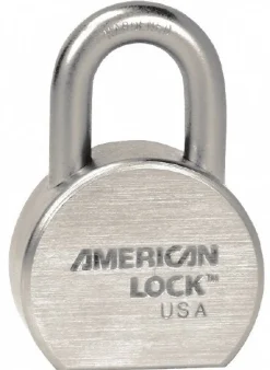 Padlock: Steel, Keyed Alike, 2-1/2" Wide, Satin Chrome & Triple-Plated