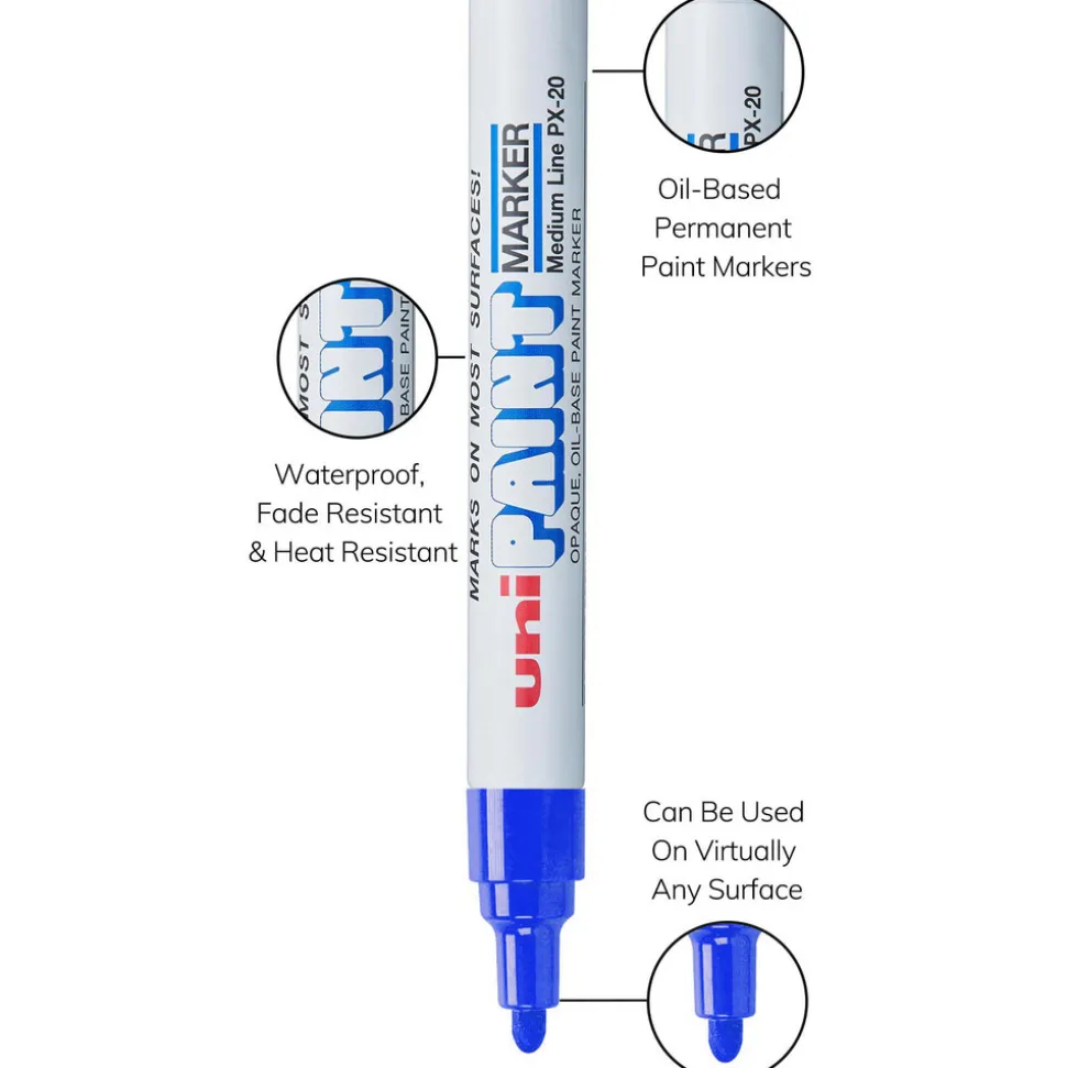 Paint Pen: Blue, Oil Base, Bullet Tip