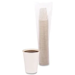 Paper Hot Cups, 12 oz, White, 1000/Carton