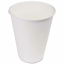 Paper Hot Cups, 12 oz, White, 1000/Carton