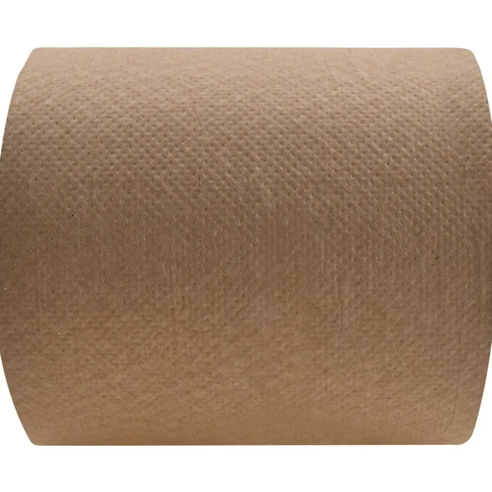 Paper Towels: Hard Roll, 6 Rolls per Case, Roll, 1 Ply, Natural, Recycled Fiber