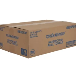 Paper Towels: Hard Roll, 6 Rolls per Case, Roll, 1 Ply, Natural, Recycled Fiber