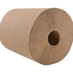 Paper Towels: Hard Roll, 6 Rolls per Case, Roll, 1 Ply, Natural, Recycled Fiber