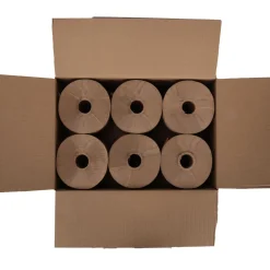 Paper Towels: Hard Roll, 6 Rolls per Case, Roll, 1 Ply, Natural, Recycled Fiber