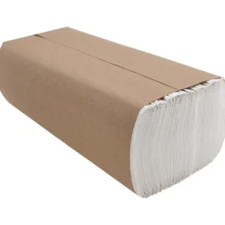 Paper Towels: Multifold, Pack, 1 Ply, White, Recycled Fiber