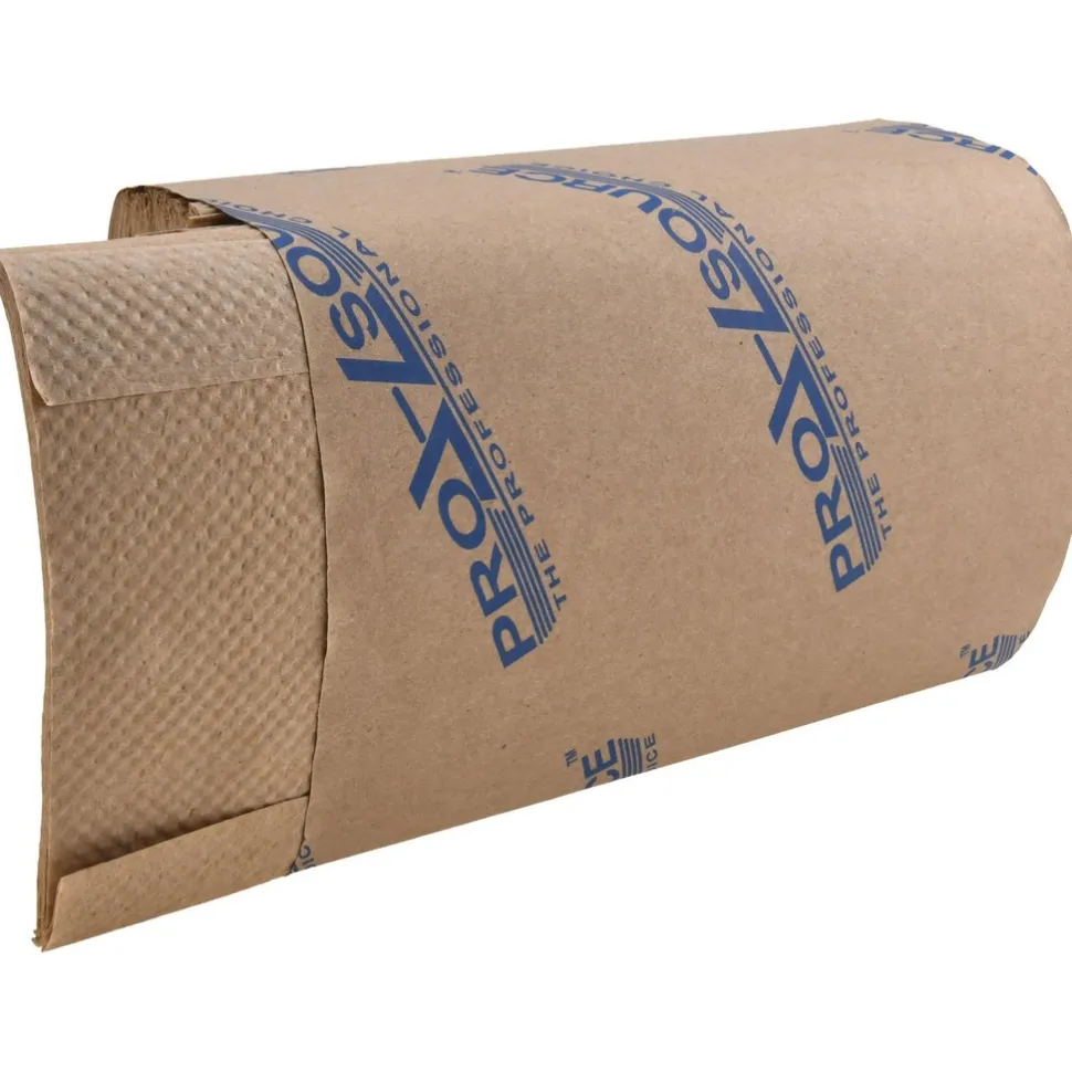 Paper Towels: Single Fold, Pack, 1 Ply, Natural, Recycled Fiber