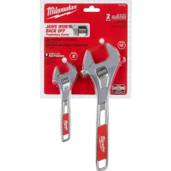 2 Pc 6" & 10" Adjustable Wrench Set