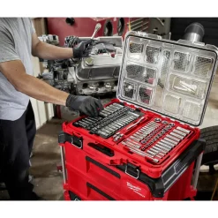 106 Pc. 1/4" and 3/8" SAE & Metric Ratchet and Socket Set with PACKOUTâ„¢ Low-Profile Organizer