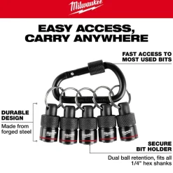 5 Pc. Bit Holder with Carabiner