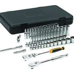 57 Pc. 3/8" Drive 6 Point Standard and Deep SAE & Metric Mechanics Tool Set