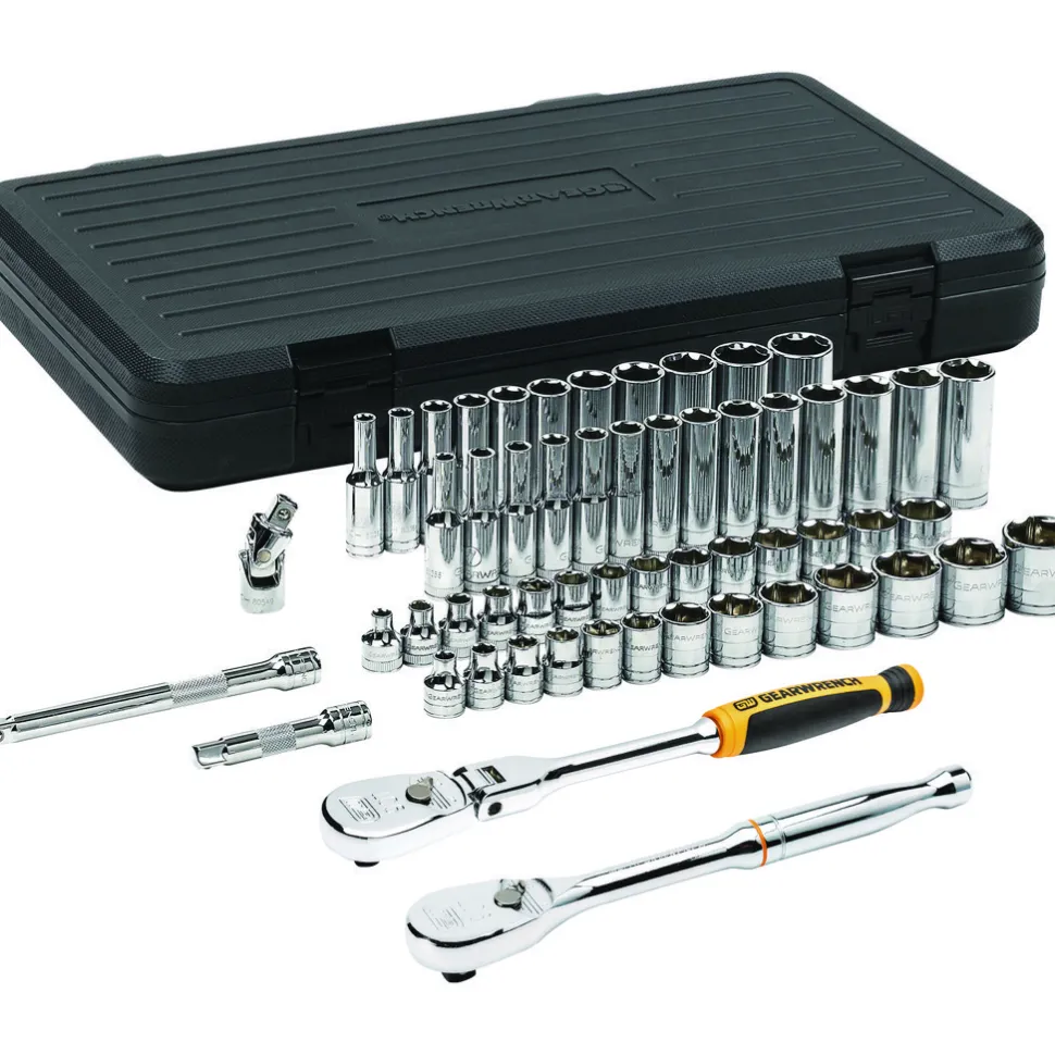 57 Pc. 3/8" Drive 6 Point Standard and Deep SAE & Metric Mechanics Tool Set
