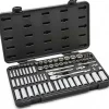 76 Pc, 1/4" & 3/8" Drive, 12-Point, Standard & Deep, SAE & Metric Mechanics Tool Set