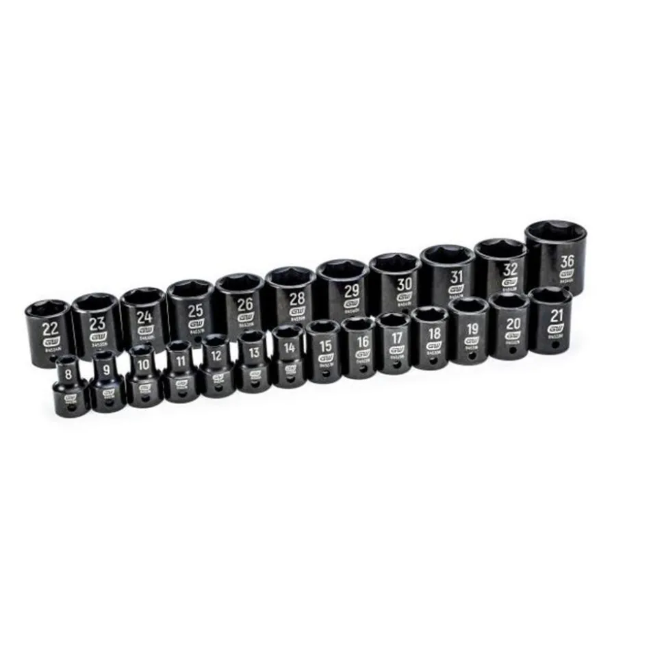 25 Pc. 1/2" Drive 6 Point Standard Impact Metric Socket Set