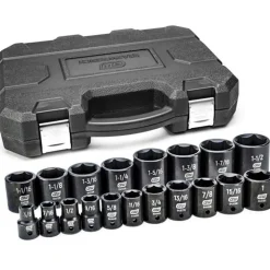 19 Pc. 1/2" Drive 6 Point Standard Impact SAE Socket Set