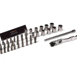 41 Pc, 1/4" Drive, 72-Tooth, 6-Point, MicroDriver Set