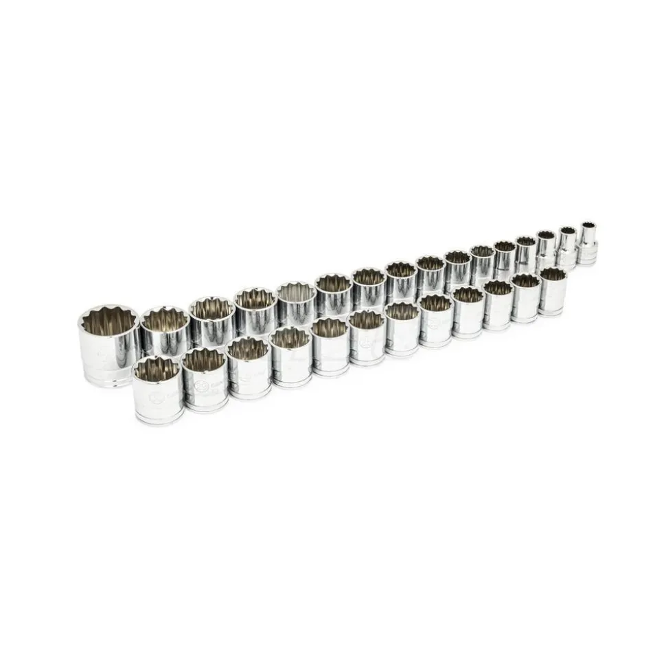 83 Pc, 1/4", 3/8" & 1/2" Drive, 90-Tooth, SAE & Metric Mechanics Tool Set with Foam Storage Tray