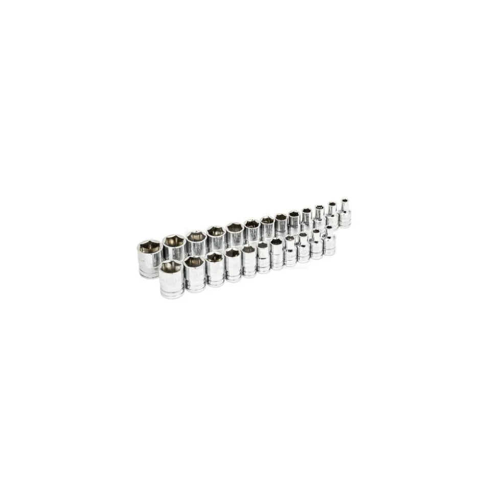 83 Pc, 1/4", 3/8" & 1/2" Drive, 90-Tooth, SAE & Metric Mechanics Tool Set with Foam Storage Tray