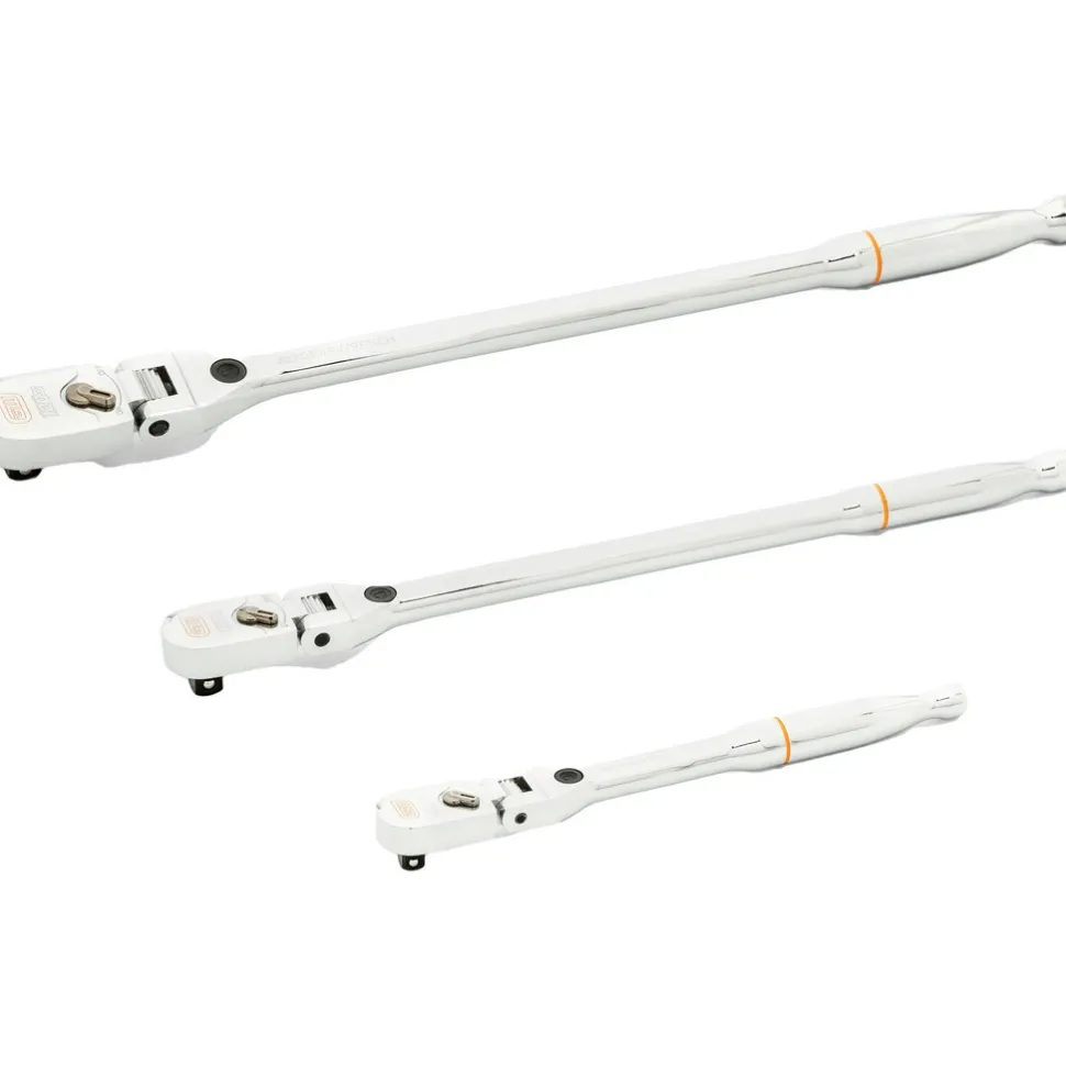3 Pc. 1/4", 3/8", 1/2" Drive 120XP Locking Flex Head Ratchet Set