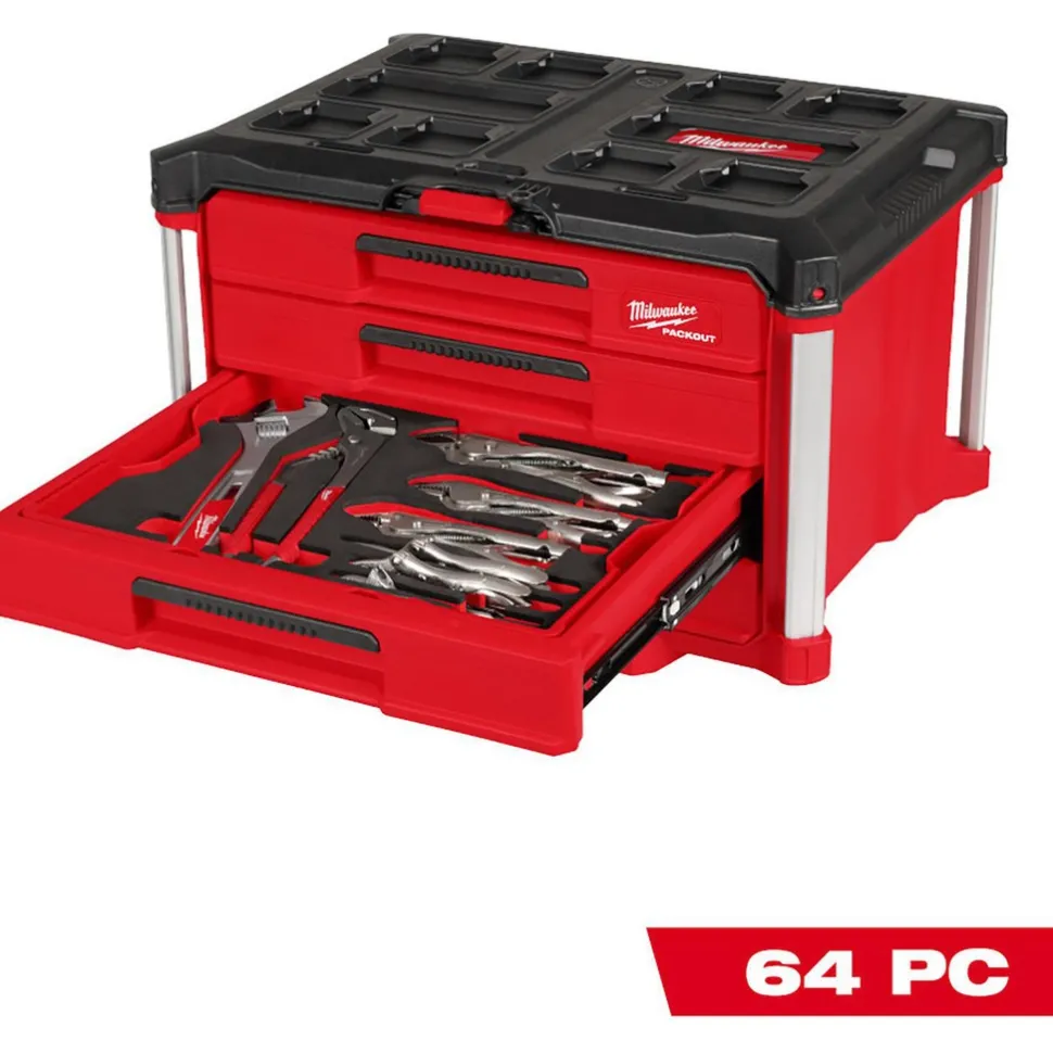 64 Pc. Hand Tool Set with PACKOUT™ 4-Drawer Tool Box
