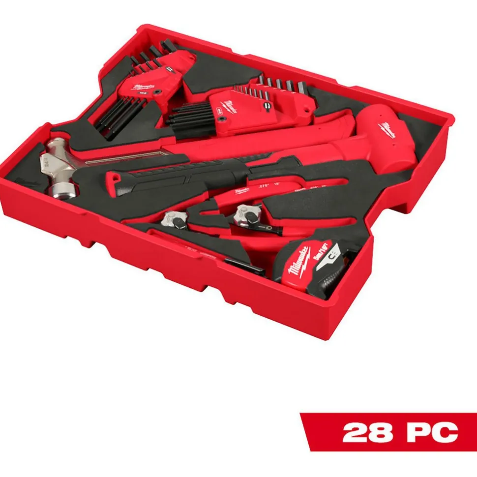 28 Pc. Hex Key & Hammer Set with Tray for PACKOUT™ Drawers
