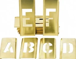 45PC 4"INTERLOCK BRASS GOTHIC STYLE STENCIL SET