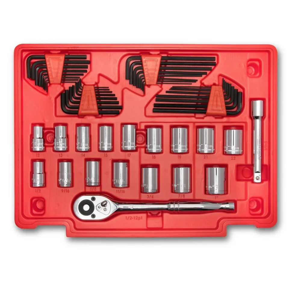 229 Pc, 1/4", 3/8", 1/2" Mechanics Hand Tool Set with 3 Drawer Storage Case