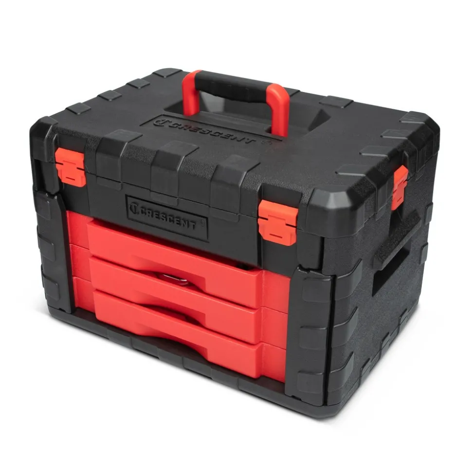 229 Pc, 1/4", 3/8", 1/2" Mechanics Hand Tool Set with 3 Drawer Storage Case
